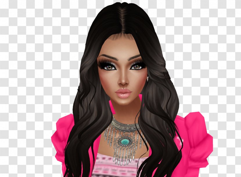 Barbie Black Hair Pink M Beauty.m Transparent PNG