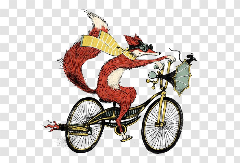 Mr. Fox Bicycles And Bicycling Drawing Art - Artist - Cycling Transparent PNG