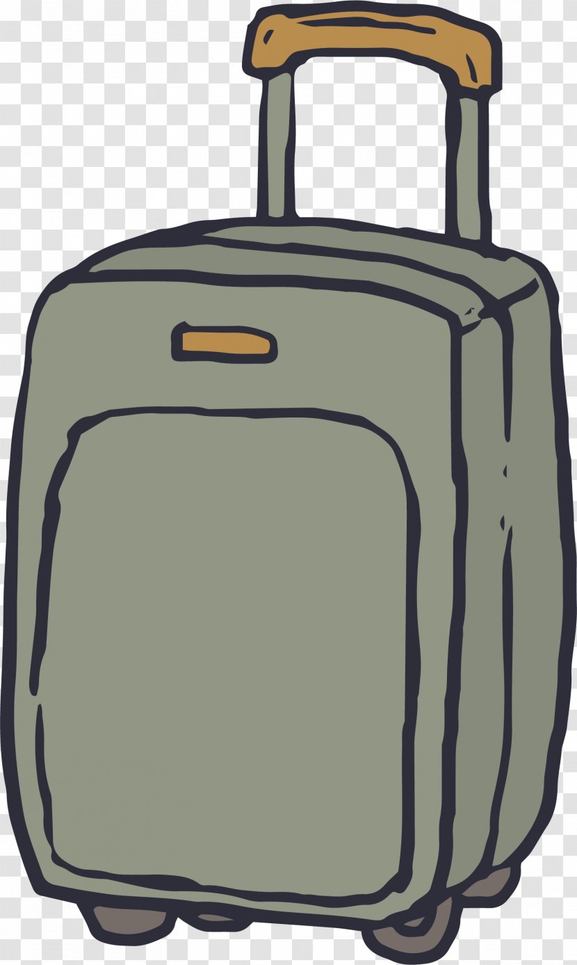 Drawing Euclidean Vector Suitcase - Hand Luggage - Gray Hand-painted Transparent PNG
