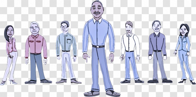 Standing Cartoon Animation Sketch Uniform - Team Transparent PNG