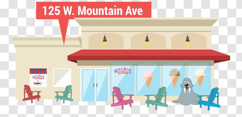 Walrus Ice Cream Cones Storefront - Wally Transparent PNG
