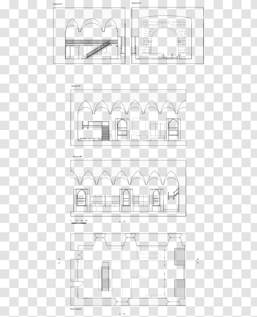 Architecture Technical Drawing Line Art - White - Ingress Transparent PNG