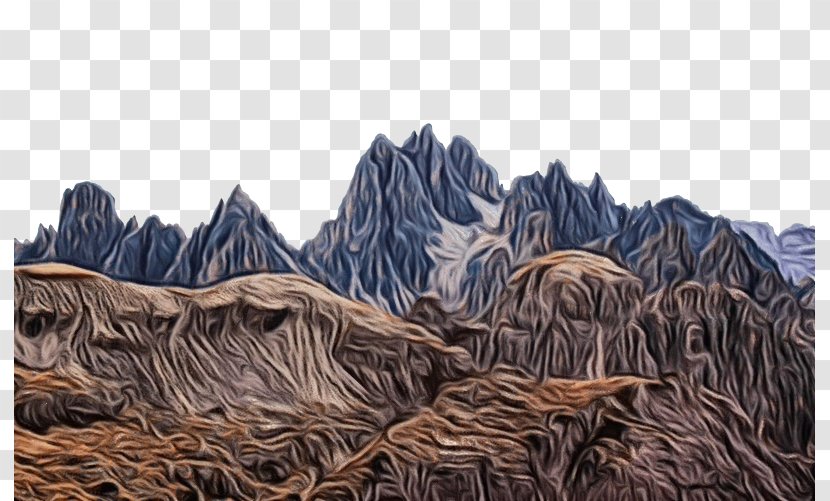 Mountainous Landforms Mountain Natural Landscape Range Tree - Watercolor - Rock Plant Transparent PNG