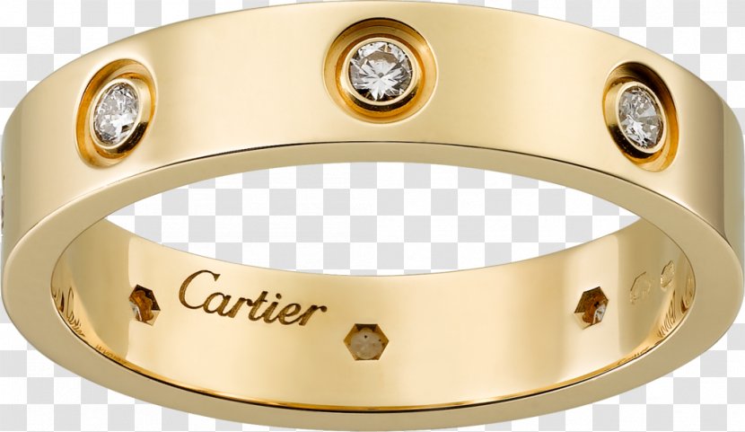 Wedding Ring Cartier Diamond Colored Gold - Proposal Transparent PNG