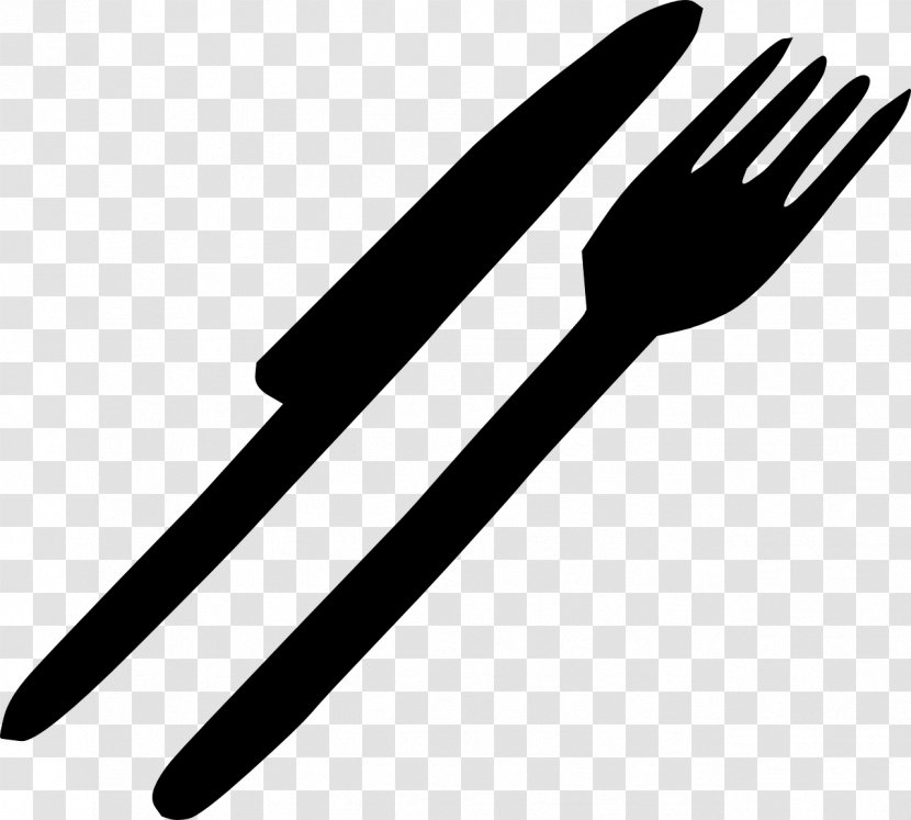 Knife Fork Spoon Clip Art - Black And White Transparent PNG