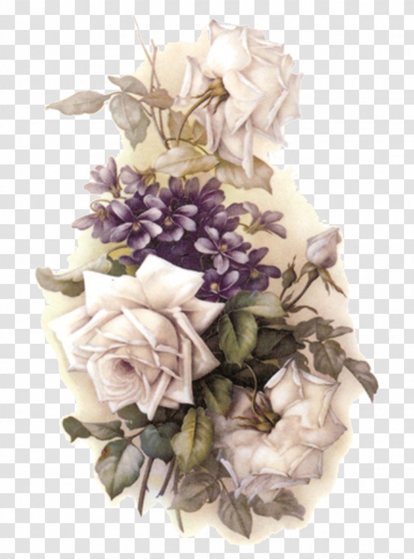 Decoupage Paper Flower Painting - Purple Transparent PNG