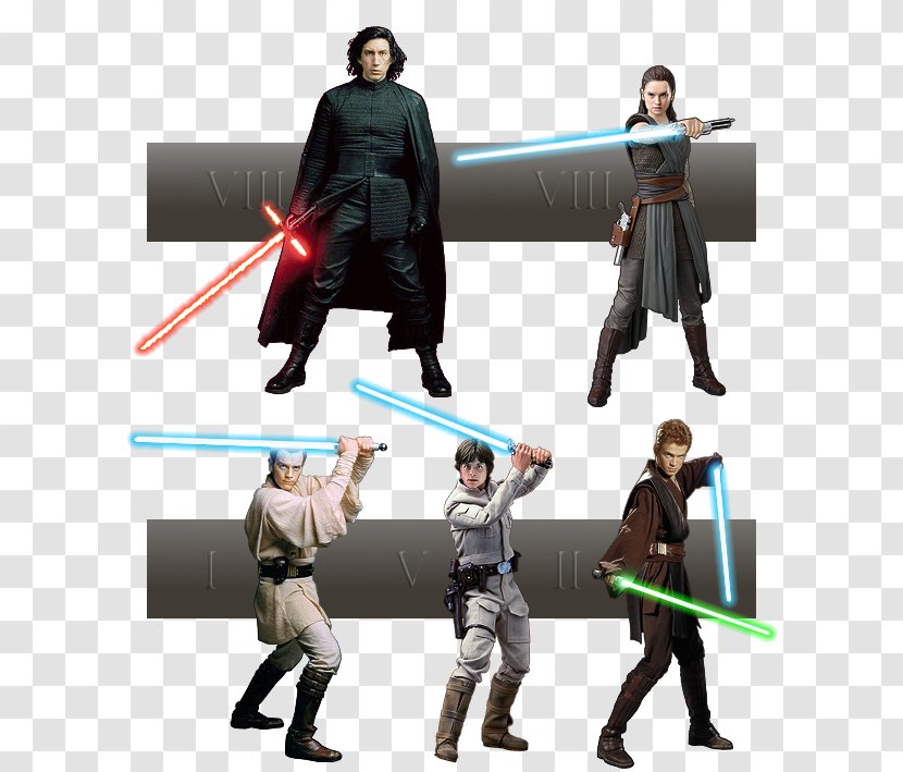 Luke Skywalker Kylo Ren Rey Ahsoka Tano Obi-Wan Kenobi - Action Figure - Star Wars Transparent PNG