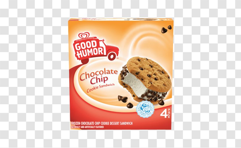 Chocolate Chip Cookie Ice Cream Chipwich Good Humor - Recipe Transparent PNG