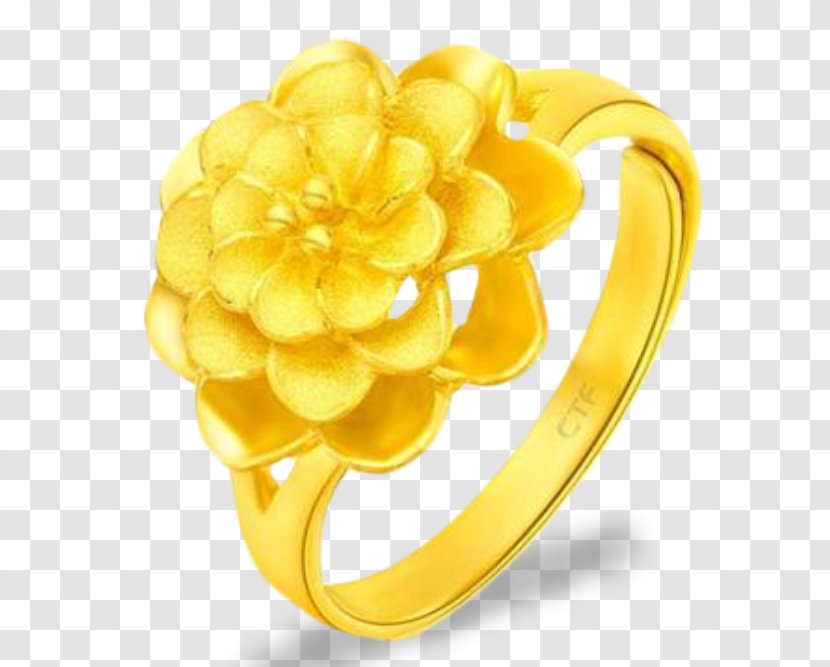 Ring Chow Tai Fook Gold Flower - Wedding Ceremony Supply - Flowers Transparent PNG