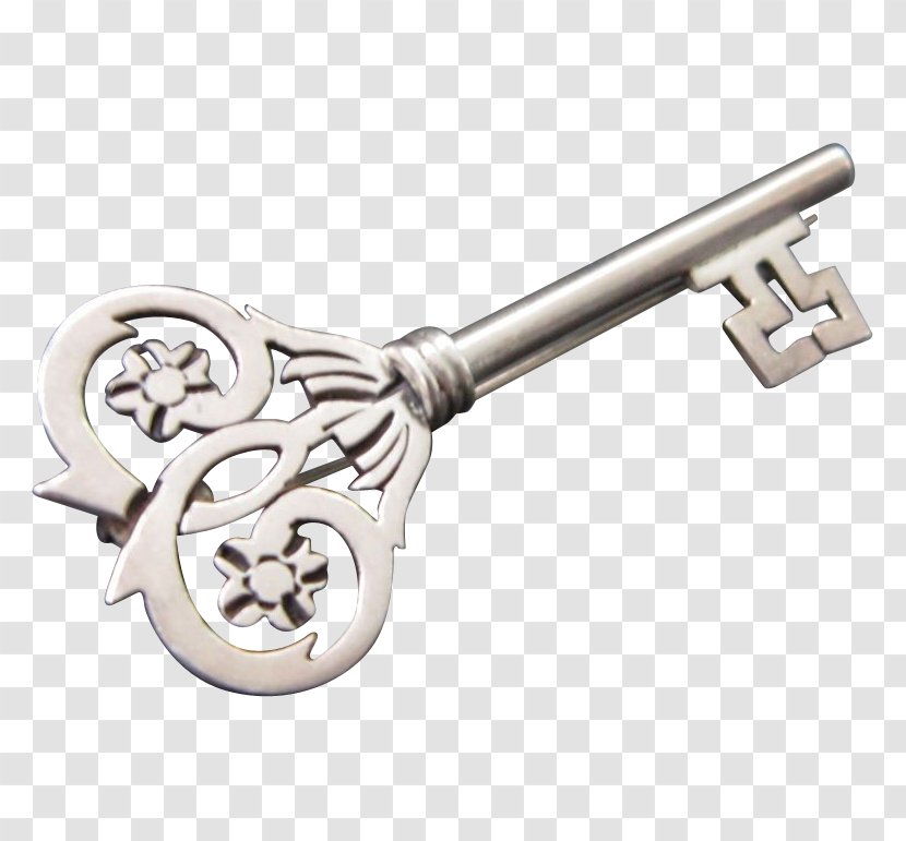 Sterling Silver Brooch Key Pin Transparent PNG