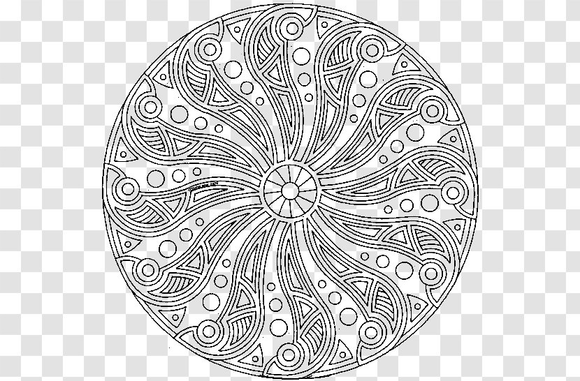 Mandala Coloring Book Child - Black And White - Islamic Motifs Transparent PNG