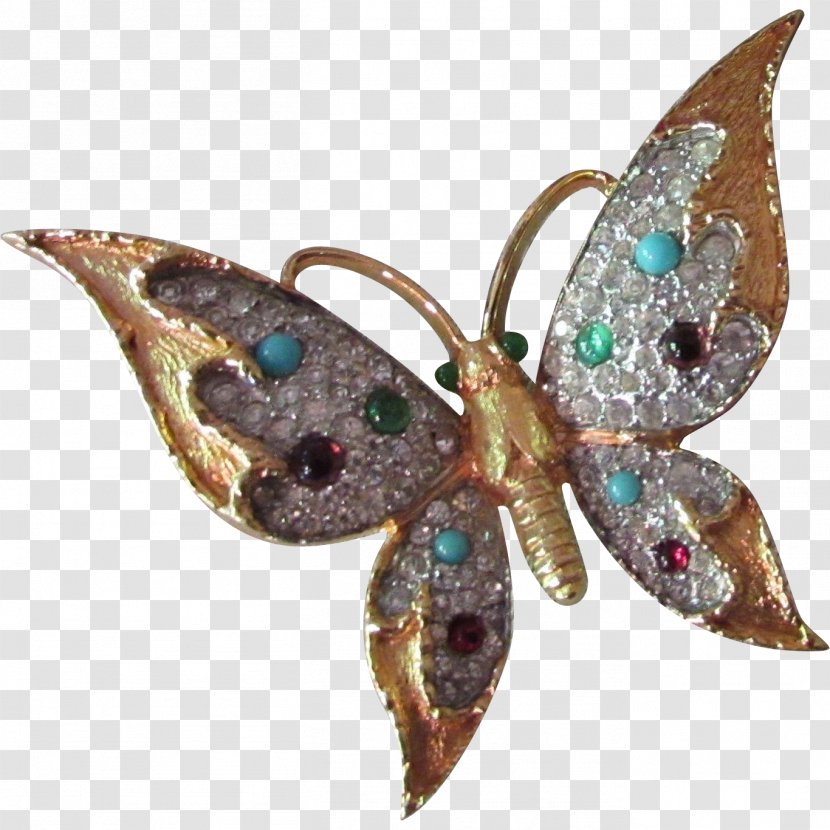 Brooch - Turquoise Butterfly Transparent PNG