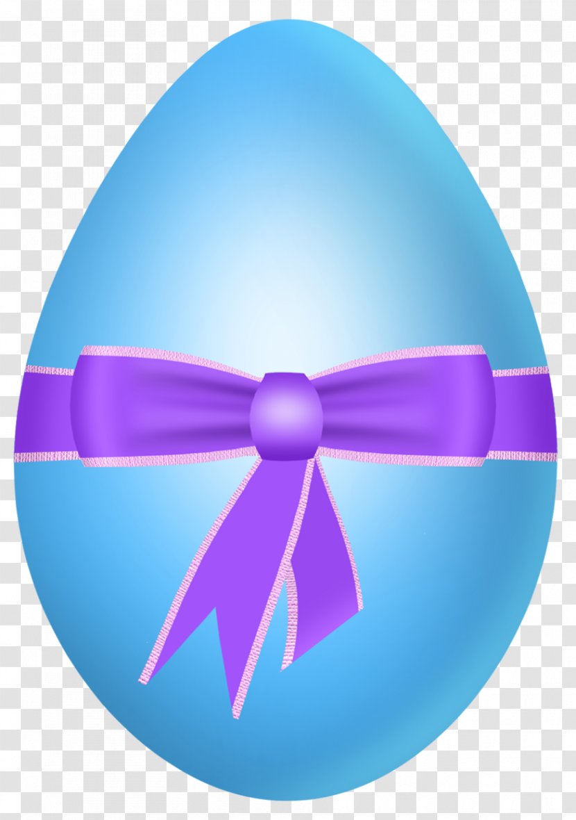 Easter Egg Blue Clip Art - With Purple Bow Clipart Picture Transparent PNG