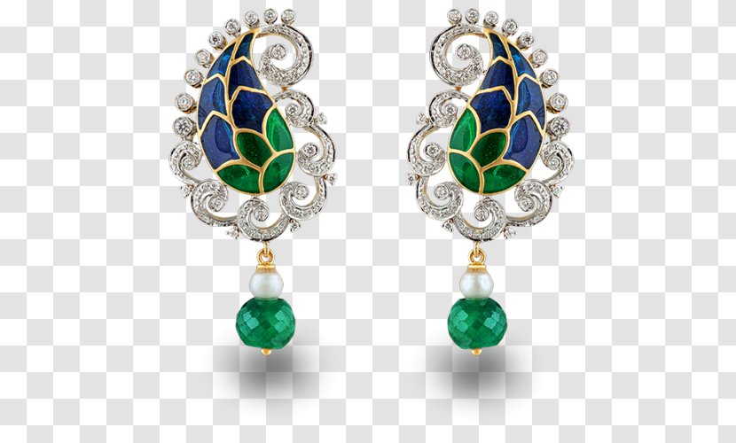 Earring Emerald Jewellery Diamond Designer - Necklace Transparent PNG