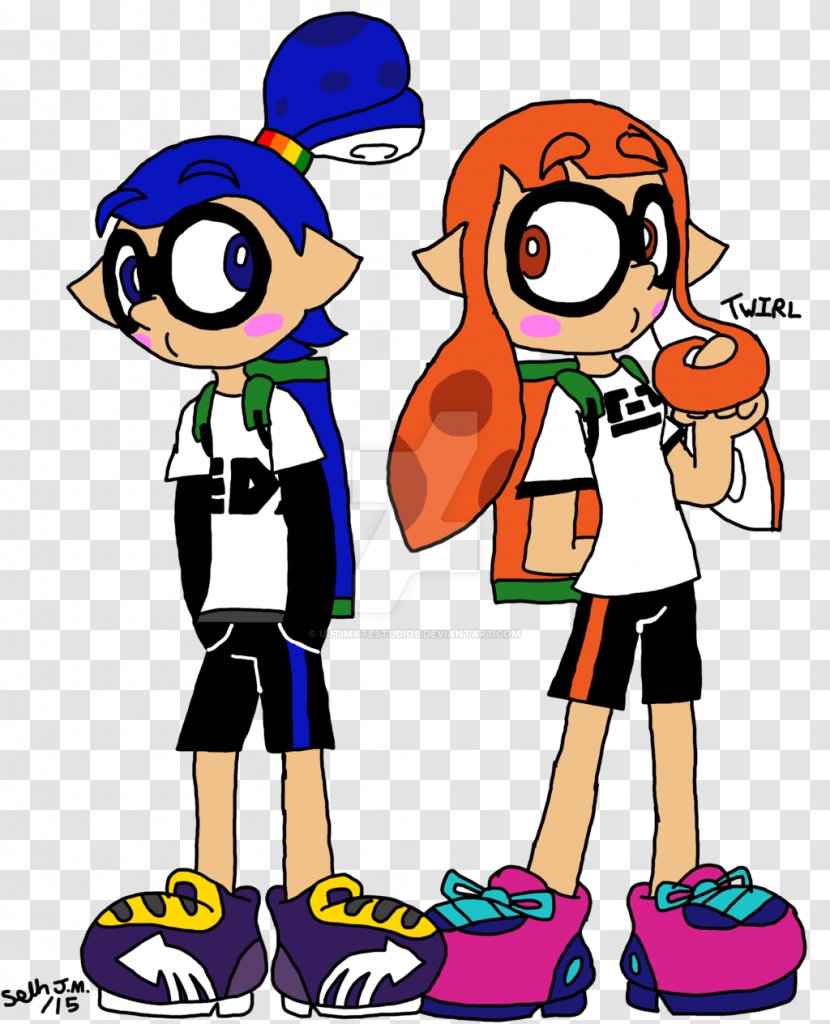 Splatoon 2 Fan Art - Human Behavior - Blue Squid Transparent PNG