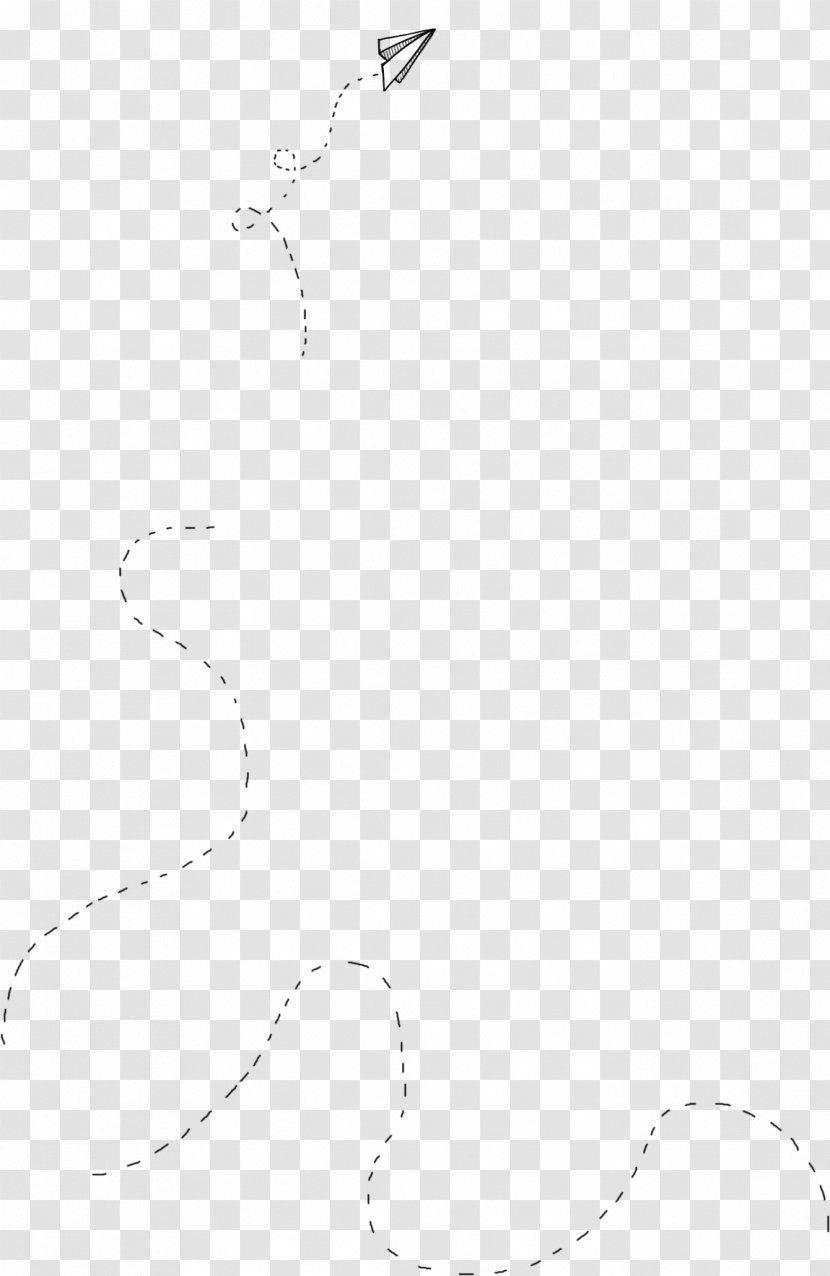 Line Black And White Point Angle - Simple Paper Airplane Decoration Pattern Transparent PNG