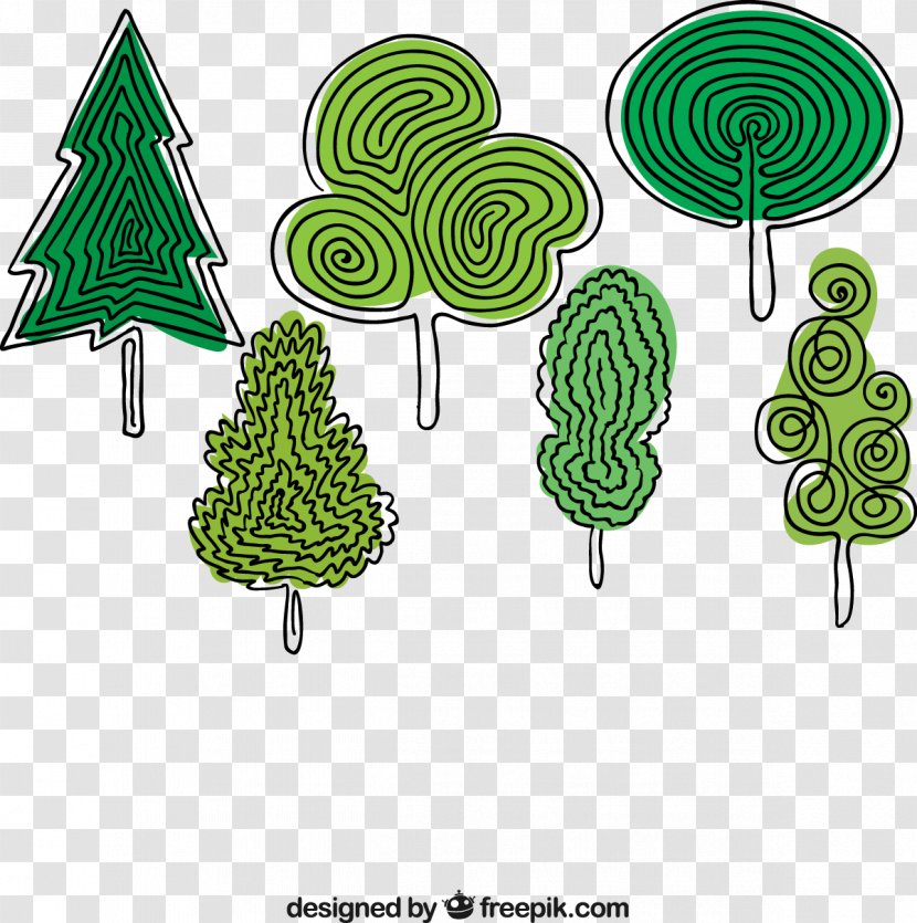 Cartoon Trees - Flora - Tree Line Transparent PNG