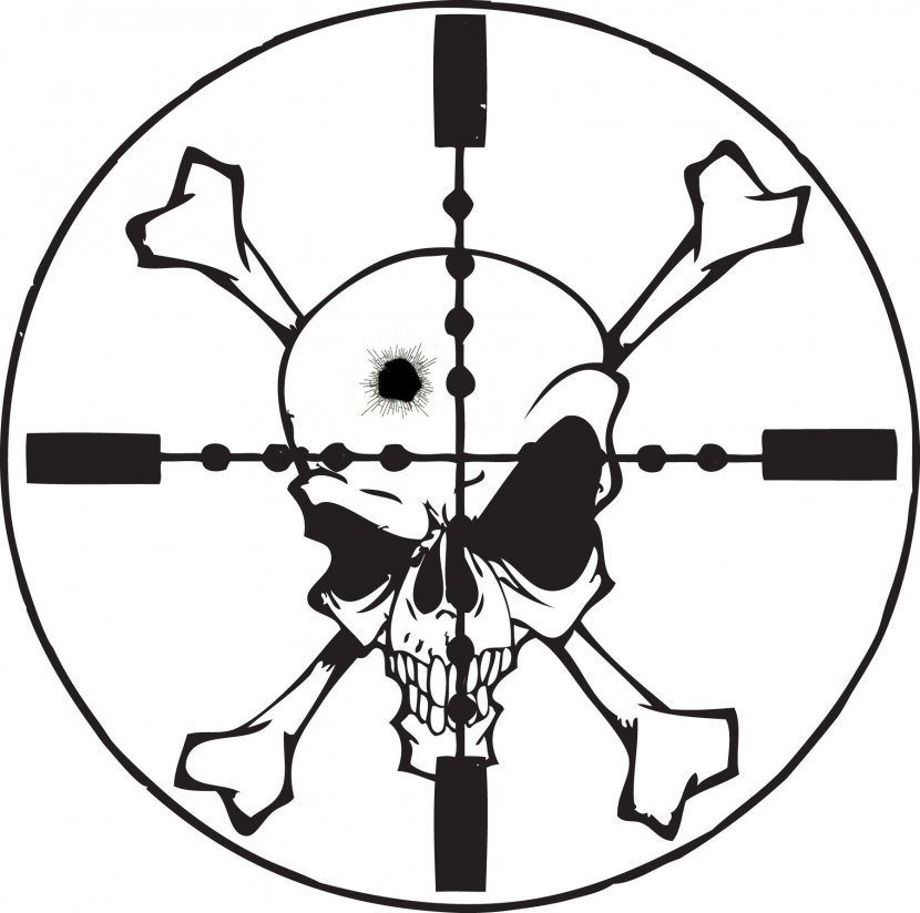 Skull And Crossbones Drawing Tattoo Human Symbolism - Monochrome - Scopes Transparent PNG