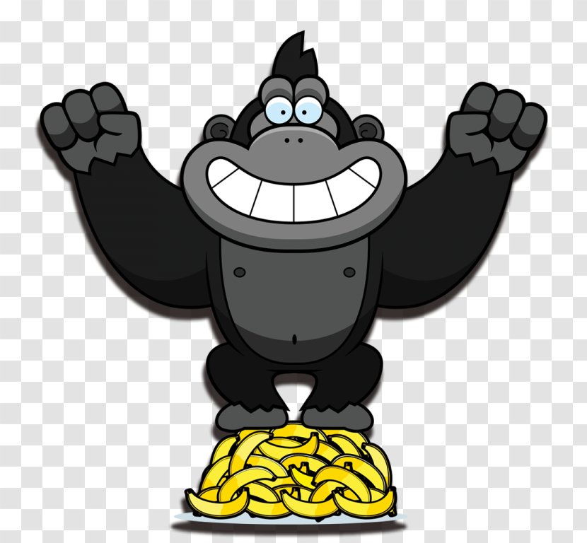 Gorilla Cartoon Clip Art - Fictional Character Transparent PNG