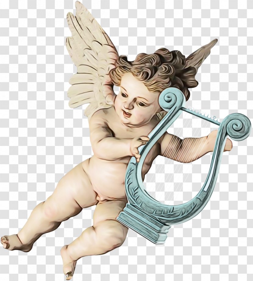 Cupid Angel Figurine Mythology - Wet Ink Transparent PNG