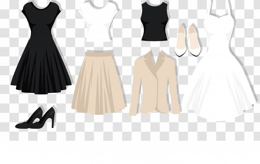 Gown Skirt Shoe Fashion Clothing - Silhouette - Vector Clothes Dress Shoes Transparent PNG