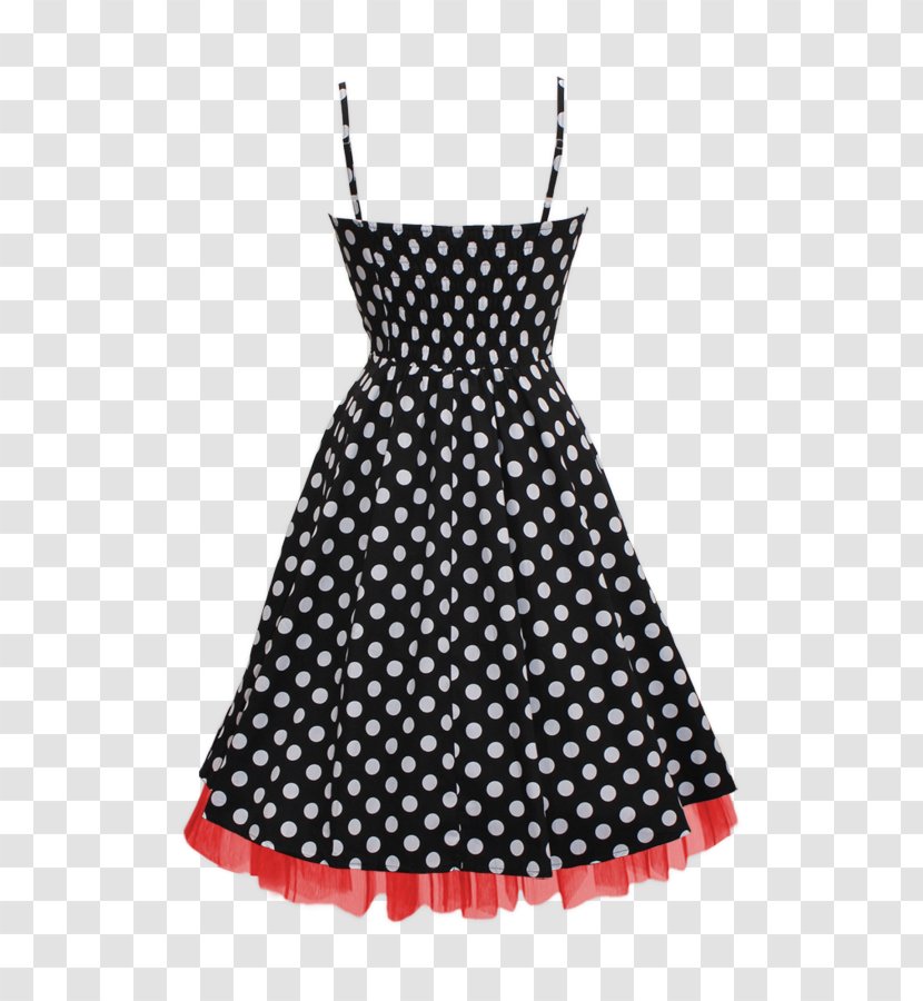 1950s Dress Fashion Vintage Clothing Polka Dot - Flower - Front Wigs Material Transparent PNG