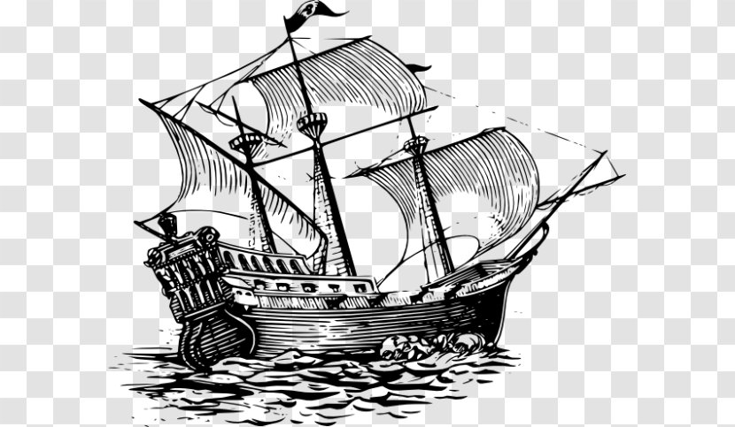 Drawing Sailing Ship Piracy - East Indiaman Transparent PNG