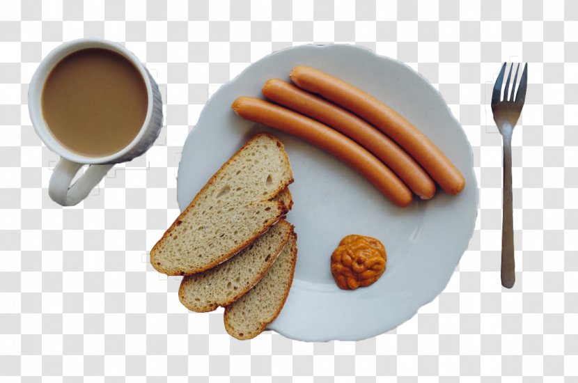 Coffee Sausage Hot Dog Latte Breakfast - Caffeine - Western Transparent PNG