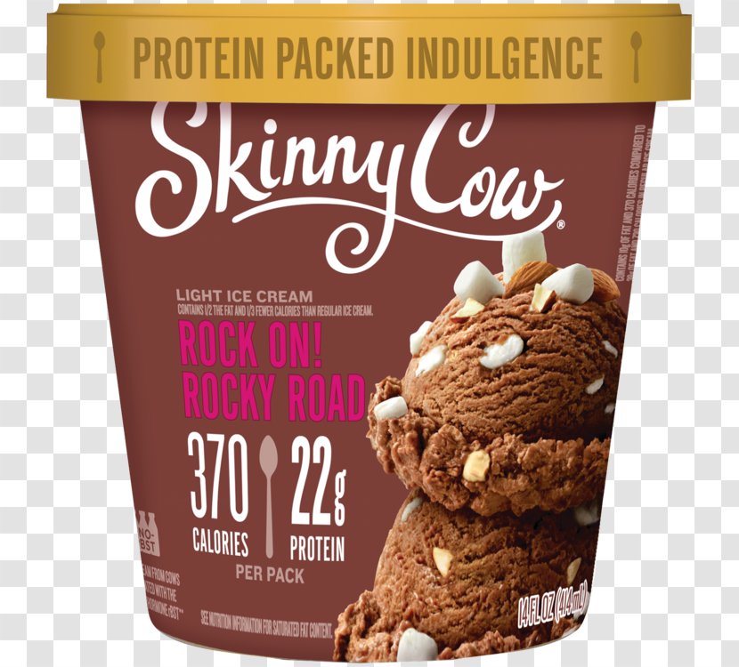 Ice Cream Milk Fudge Chocolate Cake Rocky Road - Food - Fat Cow Transparent PNG