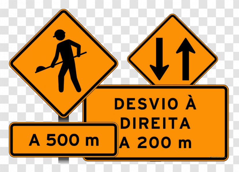 Traffic Sign Sinalização Urbana Segnaletica Stradale In Brasile - Area - Obra Transparent PNG