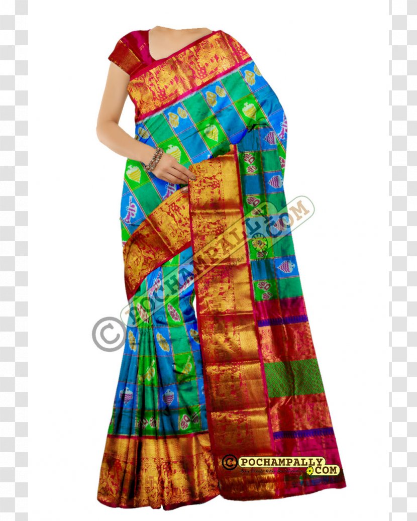 Silk Zari Sari Pochampally Saree Handloom - Traditional Materials Transparent PNG