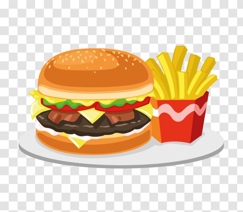 Junk Food Hamburger Fast Cheeseburger French Fries Transparent PNG