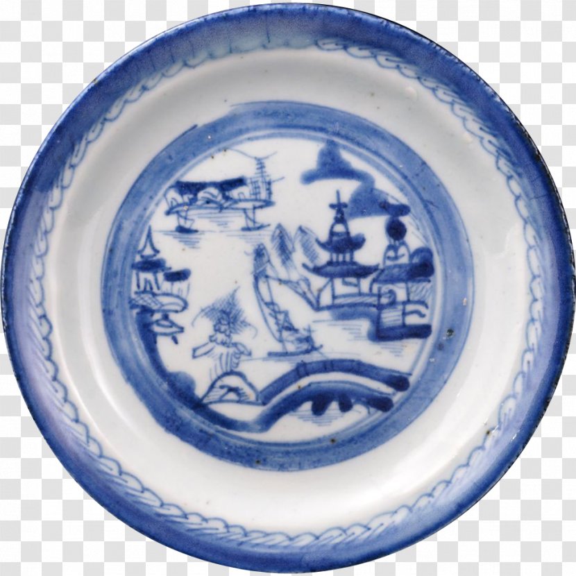 Blue And White Pottery Chinese Export Porcelain Ceramics Canton - Plate Transparent PNG