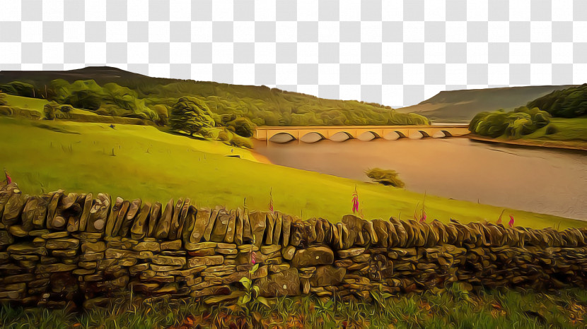 Cartoon Watercolor Painting Landscape Nature Rock Art Transparent PNG