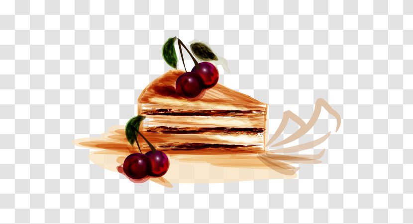 Ice Cream Chocolate Cake Dessert - Watercolor Painting Transparent PNG