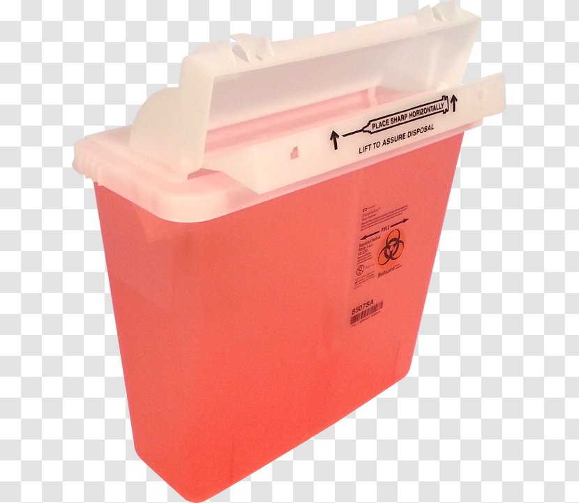 Box Sharps Waste Plastic Medical - Biological Hazard Transparent PNG