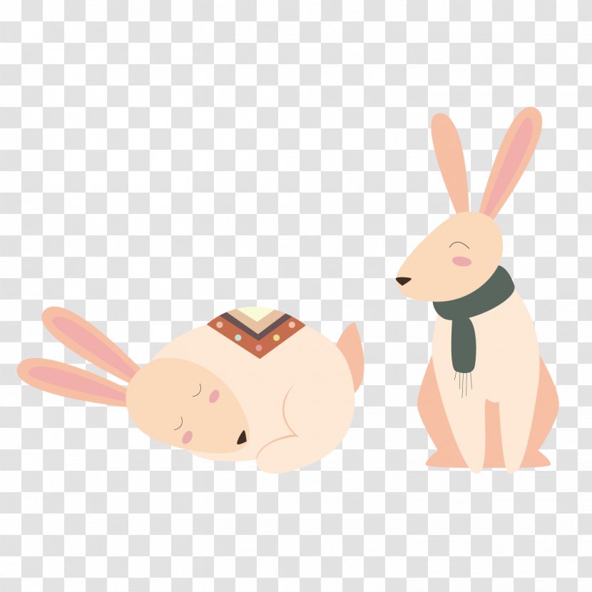 Rabbit Easter Bunny Cartoon Illustration - Vector Sleeping Transparent PNG