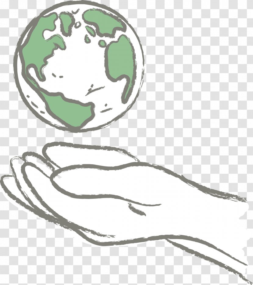 Earth Day Drawing Illustration - Area - Hand-painted Holding The Transparent PNG