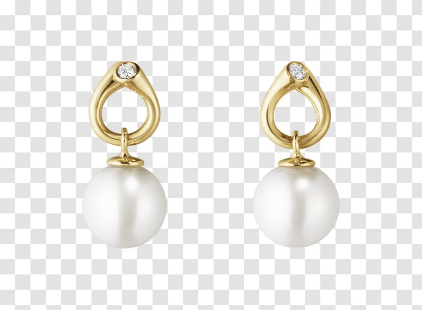Earring Georg Jensen Sølv Colored Gold Jewellery Pearl - Watercolor - Magical Diamond Transparent PNG