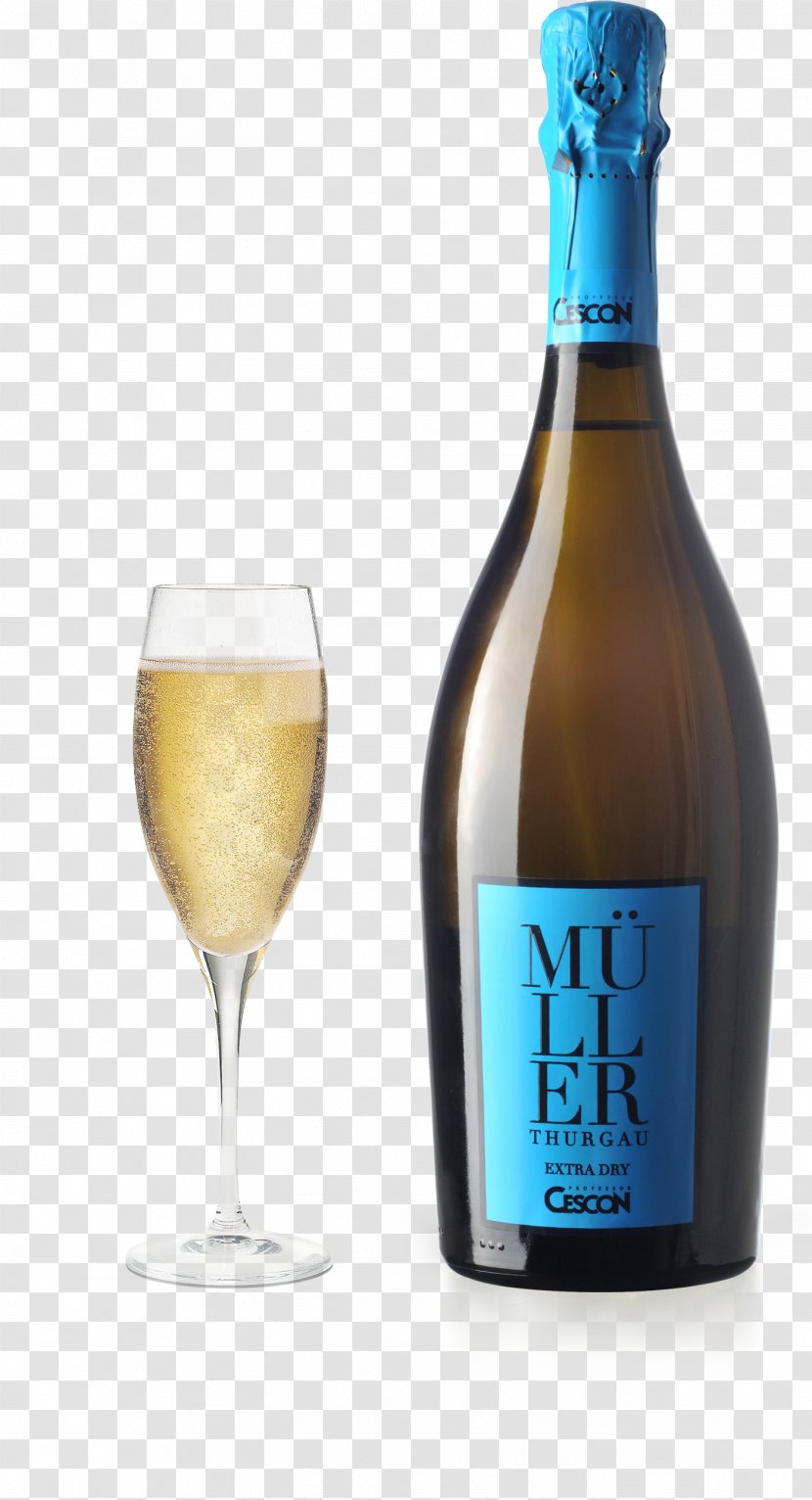 Champagne Müller-Thurgau Sparkling Wine Prosecco - Bottle Transparent PNG