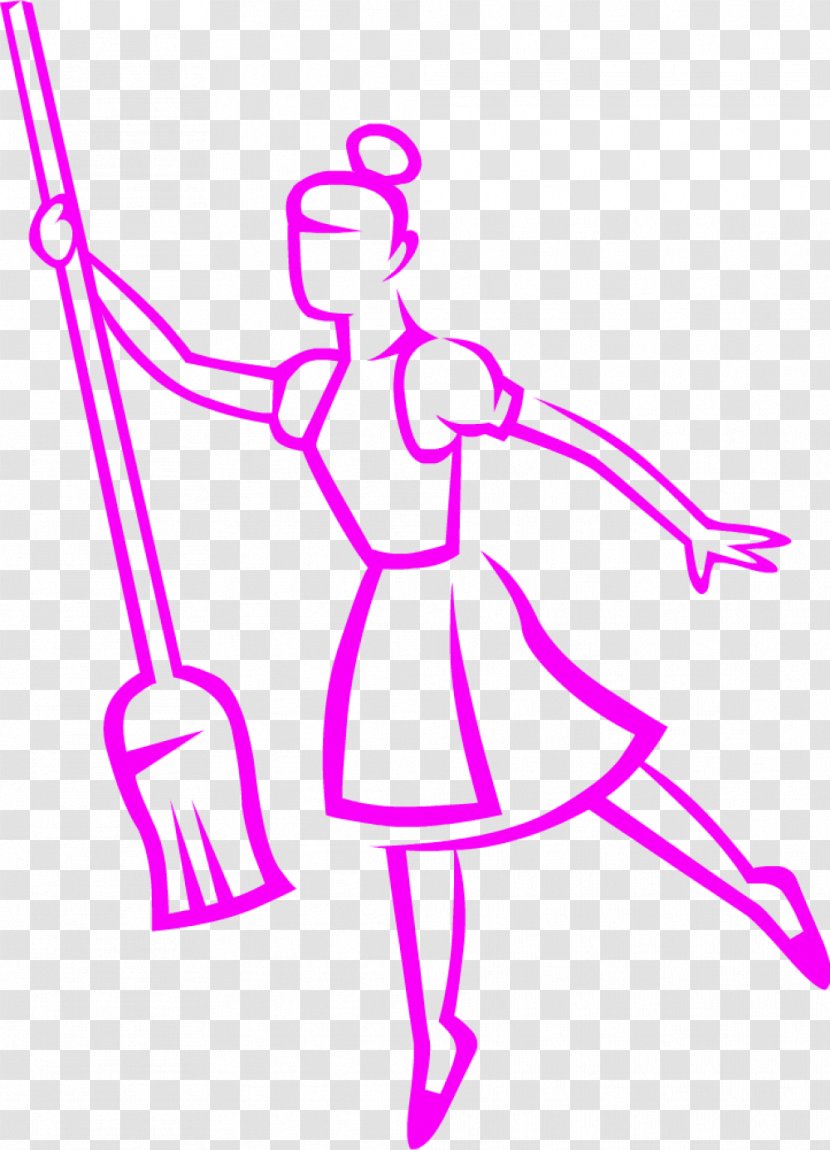 Commercial Cleaning Cleaner Chamber-maid Mop - Human Behavior - Line Art Transparent PNG