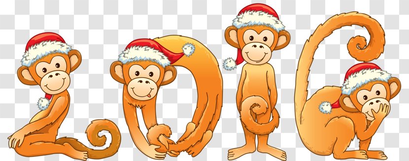 Monkey Chinese New Year Clip Art - Primate - Christmas Transparent PNG