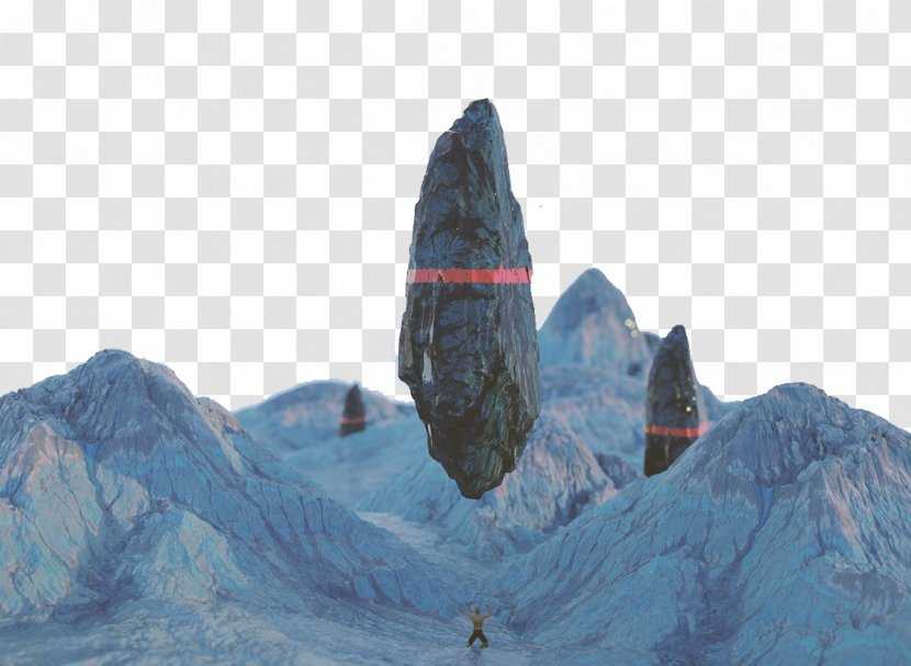 Cinema 4D Graphic Design - Ice - Fallen Rock Peaks Transparent PNG