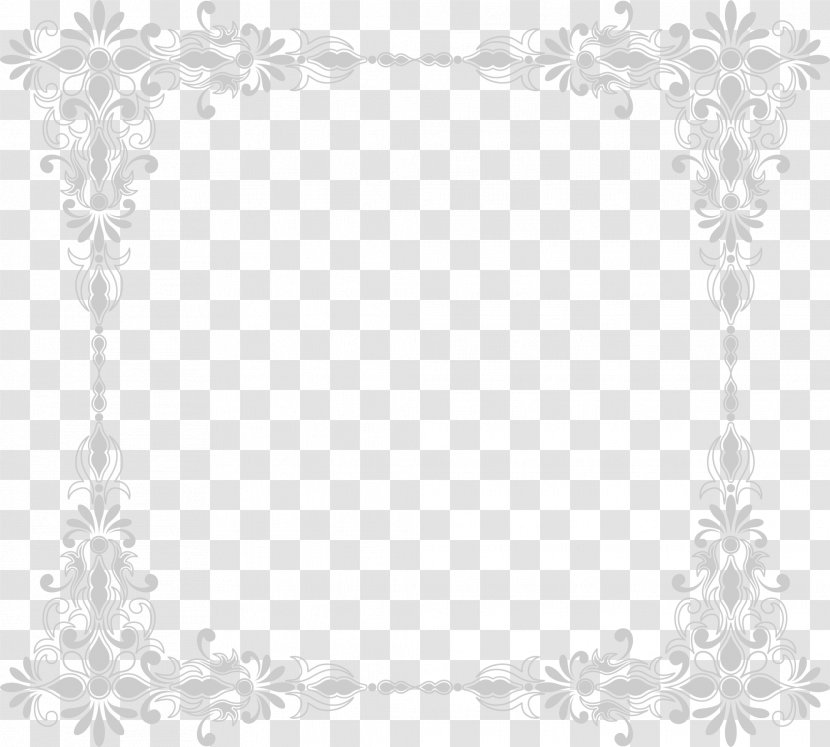 White Black Area Pattern - Grey Flower Frame Transparent PNG