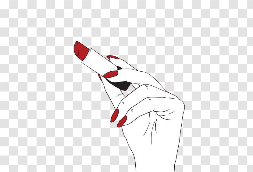 Harley Quinn Lipstick Cosmetics Red - Heart - Hand Nails Holding A Transparent PNG