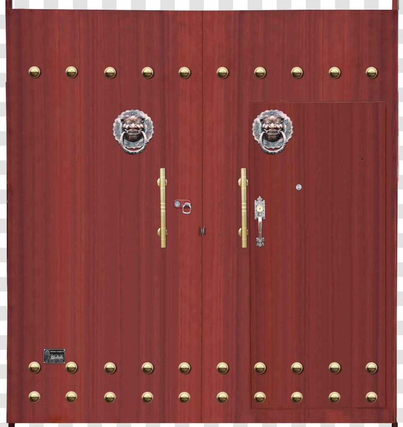 Wood Door Iron Gate - Resource Transparent PNG