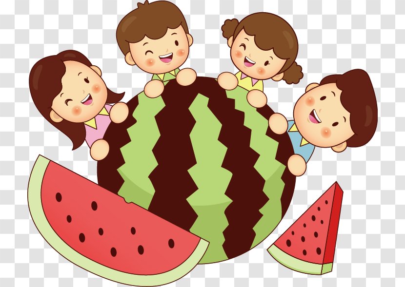 Cartoon Child Avatar - Human Behavior - Cute Watermelon Family Transparent PNG