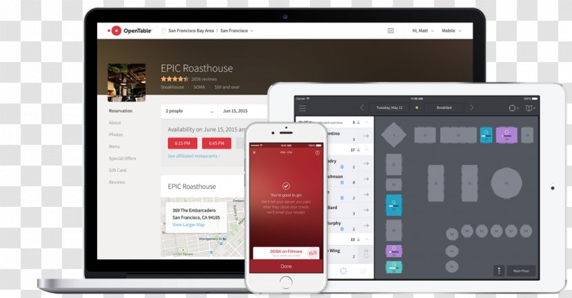 OpenTable Computer Software Restaurant Management - Table Transparent PNG