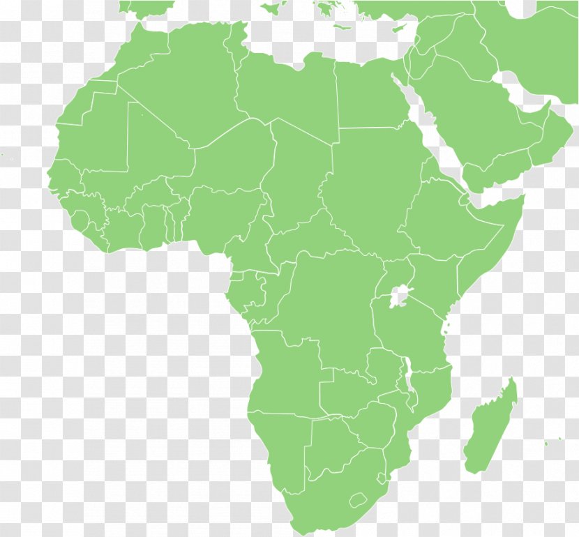 Central Africa West North World Map - Green Transparent PNG