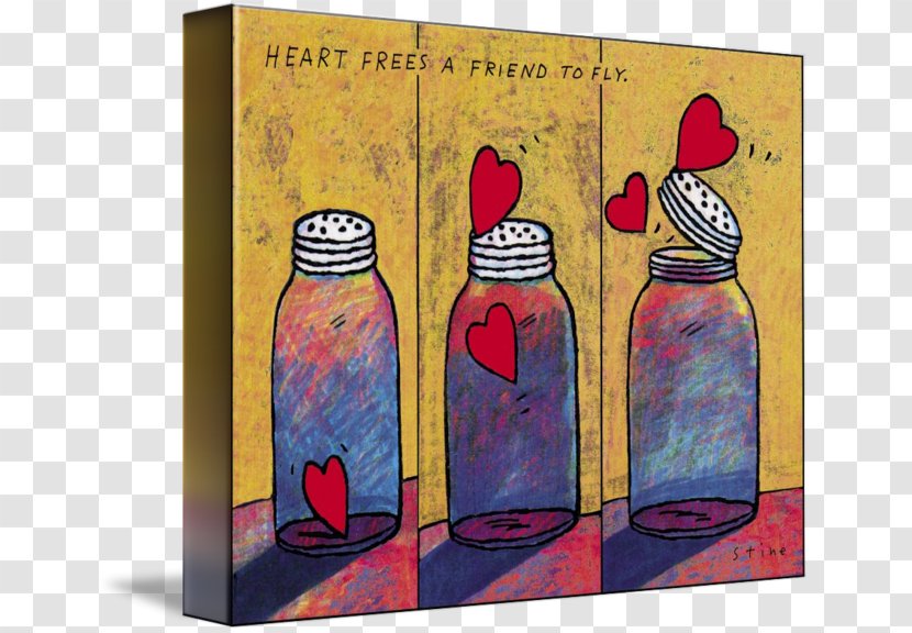 Glass Bottle Modern Art Gallery Wrap Visual Arts - Acrylic Resin - Heart Fly Transparent PNG